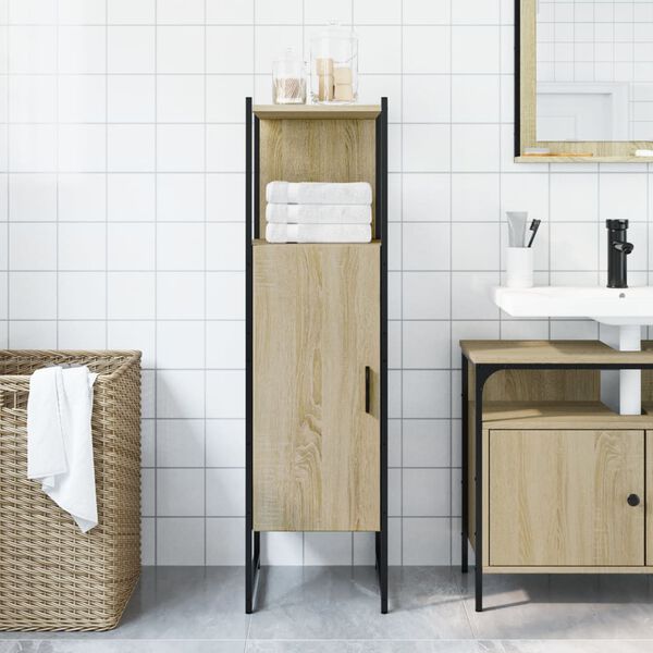 vidaXL Armoire de salle de bain ch&ecirc;ne sonoma 33x33x120,5 cm
