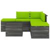 vidaXL Salon palette de jardin 6 pcs avec coussins Bois de pin massif