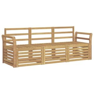 vidaXL Ensembles de canap&eacute;s 3 pc Blanc Bois d'Acacia Massif