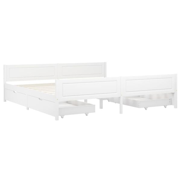 vidaXL Cadre de lit sans matelas blanc bois massif de pin 200x200 cm