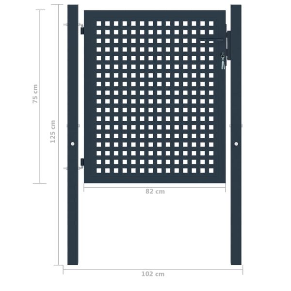 vidaXL Portail de cl&ocirc;ture Anthracite 102x75 cm Acier