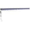 vidaXL Auvent r&eacute;tractable automatique bleu et blanc 5x3 m