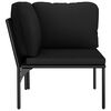 vidaXL Salon de jardin 6 pcs avec coussins Noir PVC