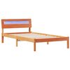 vidaXL Cadre de lit avec t&ecirc;te de lit Brun cire 90 x 190 cm Pin massif