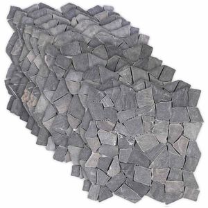 vidaXL Carreaux Mosa&iuml;ques Gris fonc&eacute; 30 x 30 cm Marbre