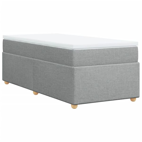 vidaXL Sommier &agrave; lattes de lit avec matelas Gris clair 100x200cm Tissu