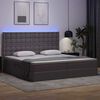 vidaXL Lit avec rangement et LED Gris 200 x 200 cm Simili cuir