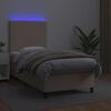 vidaXL Sommier &agrave; lattes de lit avec matelas LED Cappuccino 100x200 cm