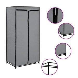 vidaXL Garde-robe Gris 75x50x160 cm