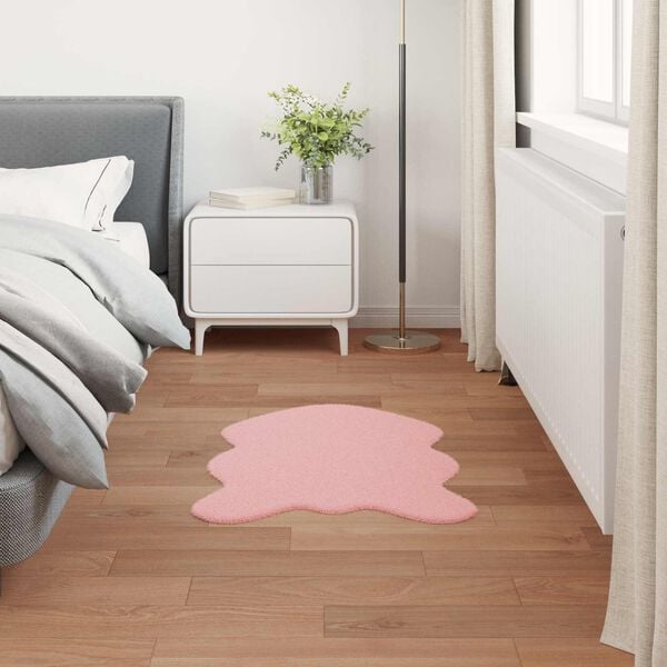 vidaXL Tapis en Fourrure Synthétique de Lapin Olite Rose 50 x 80 cm
