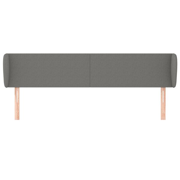 vidaXL T&ecirc;te de lit avec oreilles Gris fonc&eacute; 183x23x78/88 cm Tissu