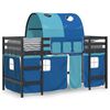 vidaXL Lit mezzanine enfants avec tunnel sans matelas bleu 80x200 cm