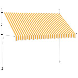 vidaXL Auvent r&eacute;tractable manuel 350 cm Rayures oranges et blanches