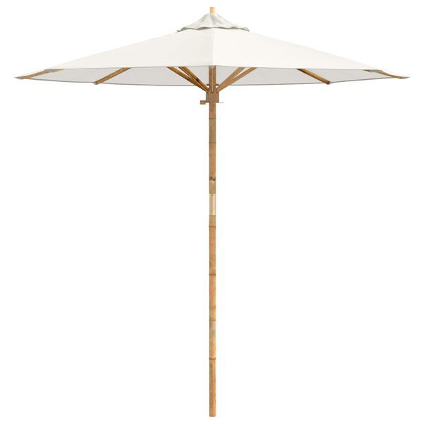 vidaXL Parasol de jardin Blanc cr&egrave;me &Oslash; 270 x 260 cm Bambou
