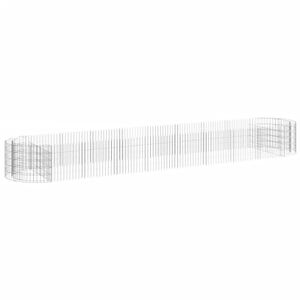 vidaXL Lit sur&eacute;lev&eacute; &agrave; gabion Fer galvanis&eacute; 500x100x50 cm