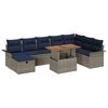 vidaXL Ensemble de canap&eacute; de jardin 9 pc Gris polyrotin