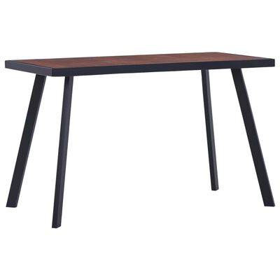 vidaXL Table de salle à manger bois foncé et noir 120x60x75 cm MDF