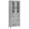 vidaXL Buffet haut Gris b&eacute;ton 69,5x34x180 cm Bois d'ing&eacute;nierie