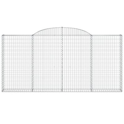 vidaXL Paniers à gabions arqués 5 pcs 300x30x140/160 cm fer galvanisé