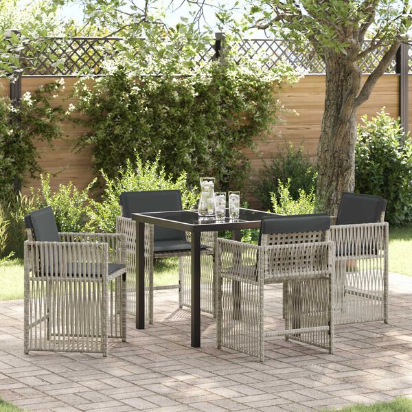 vidaXL Ensemble de salle &agrave; manger pour jardin 5 pcs Gris clair