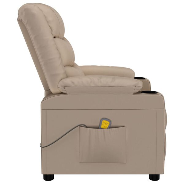 vidaXL Fauteuil de massage Cappuccino Similicuir