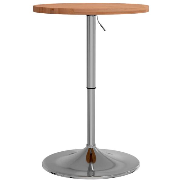vidaXL Table de bar &Oslash;50x90,5 cm bois massif de h&ecirc;tre