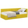 vidaXL Cadre de lit d'angle avec matelas 2 pi&egrave;ces Jaune Velours