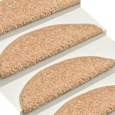 vidaXL Tapis de marches d'escalier 15 pcs Doré 56x17x3 cm