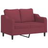 vidaXL Ensemble de canap&eacute;s 3 pcs avec coussins Rouge bordeaux Tissu