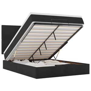 vidaXL Cadre de lit ottoman avec matelas noir 140x190 cm velours