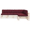 vidaXL Coussins de canapé palette lot de 7 Rouge bordeaux