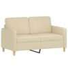 vidaXL Canapé 2 places avec oreillers décoratifs crème 120 cm tissu