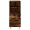 vidaXL Buffet haut Ch&ecirc;ne fum&eacute; 34,5x34x180 cm Bois d'ing&eacute;nierie