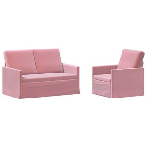 vidaXL Ensemble de Canap&eacute;s 2 pcs Rose Velours (V)