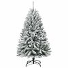 vidaXL Sapin de Noël artificiel Vert et blanc 150 cm PVC et métal