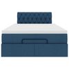 vidaXL Lit ottoman avec matelas et LED bleu 120x190 cm tissu