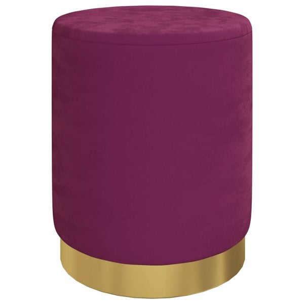 vidaXL Tabouret de rangement rond Violet Velours 31 x 37 cm