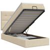 vidaXL Lit ottoman avec matelas Cr&egrave;me 90 x 200 cm Tissu