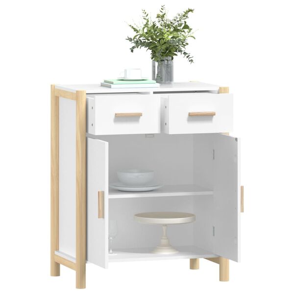 vidaXL Buffet Blanc 62x38x75 cm Bois d'ing&eacute;nierie