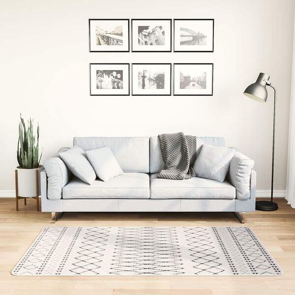vidaXL Tapis lavable antidérapant 80x150 cm Noir et blanc