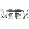 vidaXL Ensemble &agrave; manger de jardin 7 pcs anthracite m&eacute;tal maille