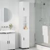 vidaXL Cabinet de salle de bain avec stockage Blanc 30 x 35 x 192 cm