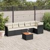 vidaXL Salon de jardin 7 pcs avec coussins noir r&eacute;sine tress&eacute;e