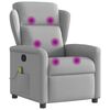 vidaXL Fauteuil de massage inclinable gris nuage tissu