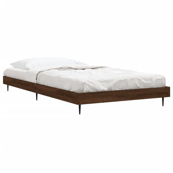 vidaXL Cadre de lit sans matelas ch&ecirc;ne marron 90x200cm bois ing&eacute;nierie