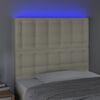 vidaXL T&ecirc;te de lit &agrave; LED Cr&egrave;me 90x5x118/128 cm Similicuir