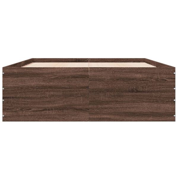 vidaXL Cadre de lit sans matelas ch&ecirc;ne marron 140x200 cm