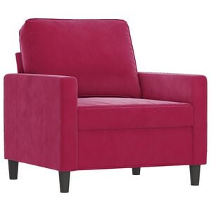 vidaXL Fauteuil Rouge bordeaux 60 cm Velours