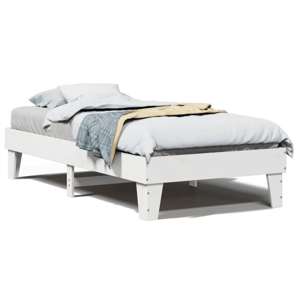 vidaXL Cadre de lit sans matelas blanc 75x190 cm bois de pin massif