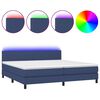vidaXL Sommier &agrave; lattes de lit et matelas et LED Bleu 200x200 cm Tissu